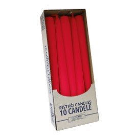 CERERIA DI Giorgio risthò Kerzen konisch-Kerzenhalter, Wachs, Rot, 2.2 x 25 cm, 10 Stück