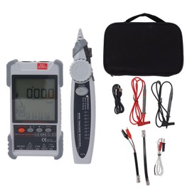 2 in 1 Network Cable Tester Digital Multimeter LCD Screen Network Wire Finder Kit for Metal Cable Mapping Tracing Grey