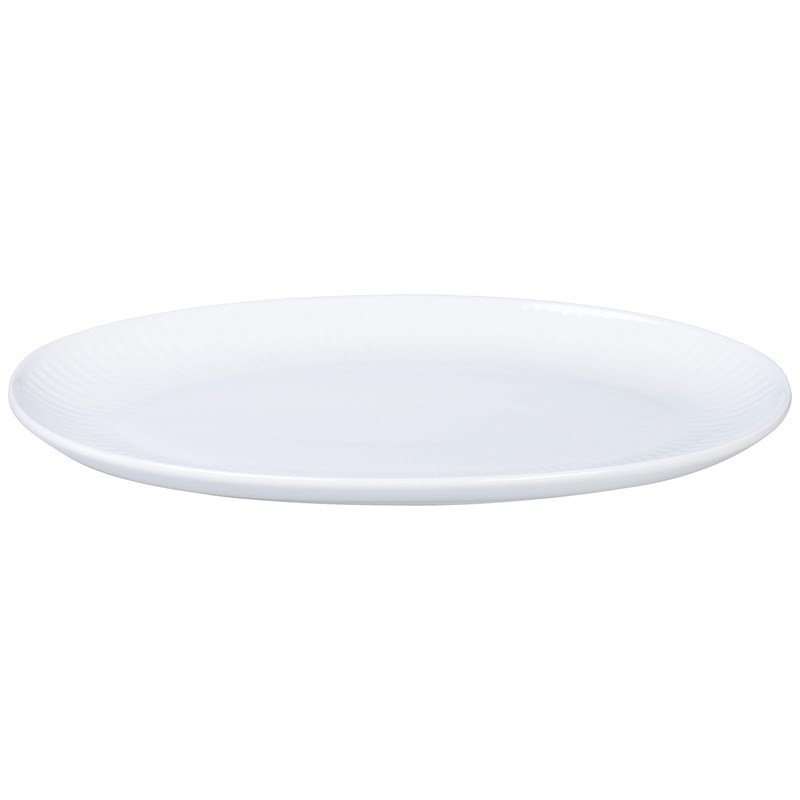 Royal Copenhagen 1016929 White Fluted Oval Dish Plate, 9.3 inches