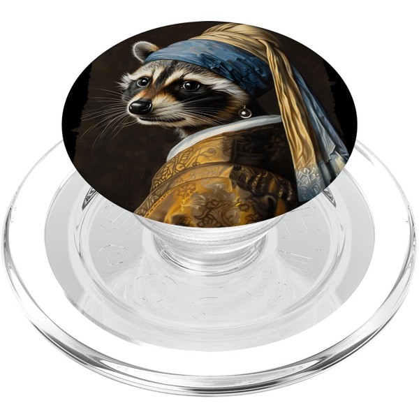 Funny raccoon Vermeer Girl with a Pearl Earring Art Raccoons