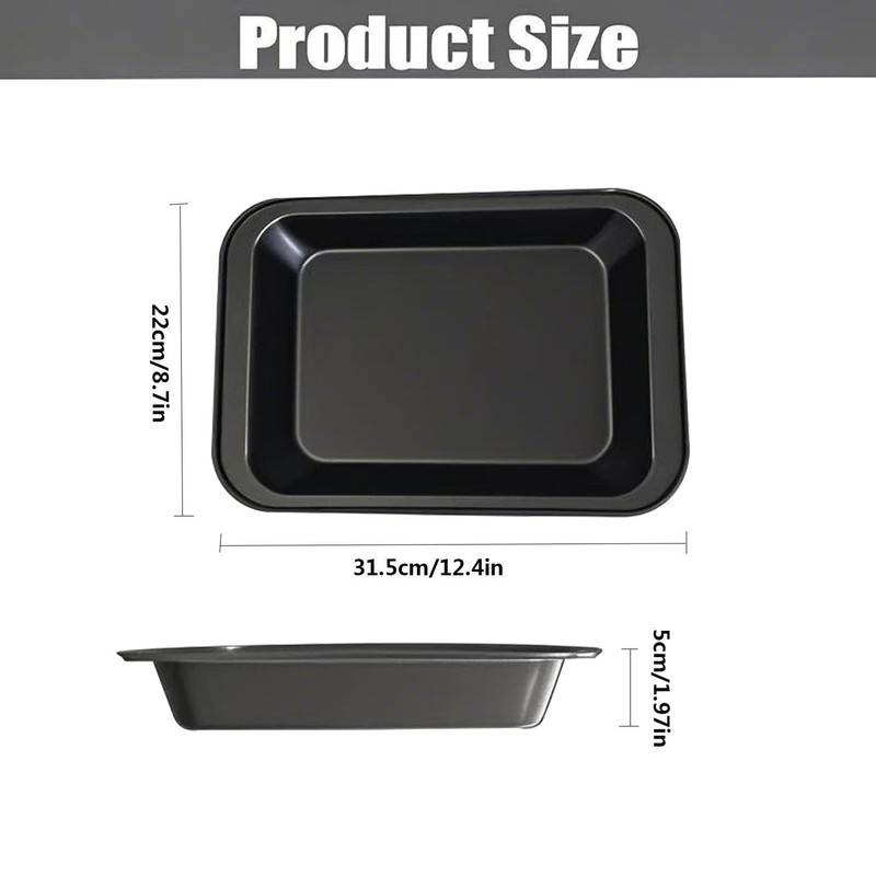 QILEMI Deep Baking Tray for Oven, 1 Piece, Rectangular Baking