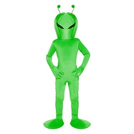 Childrens Alien Costume Large, Green, Large (10-12 Years)