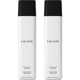 LolaVie Champú Reparador - 250 Ml, Paquete De 2 - Repara La Apariencia Del Cabello Dañado, Protege De La Rotura, Reduce El Encrespamiento Para Un Cabello 12 Veces Más Suave Y Liso - Suave, Seguro Para