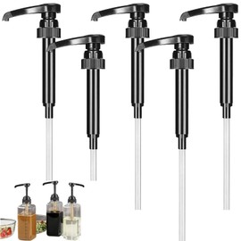 Syrup Pump Dispenser Reusable Pump Attachment Dosing Pump Bottles Syrup Dispenser for Home Kitchens and Cafes (Pack of 5, Black)