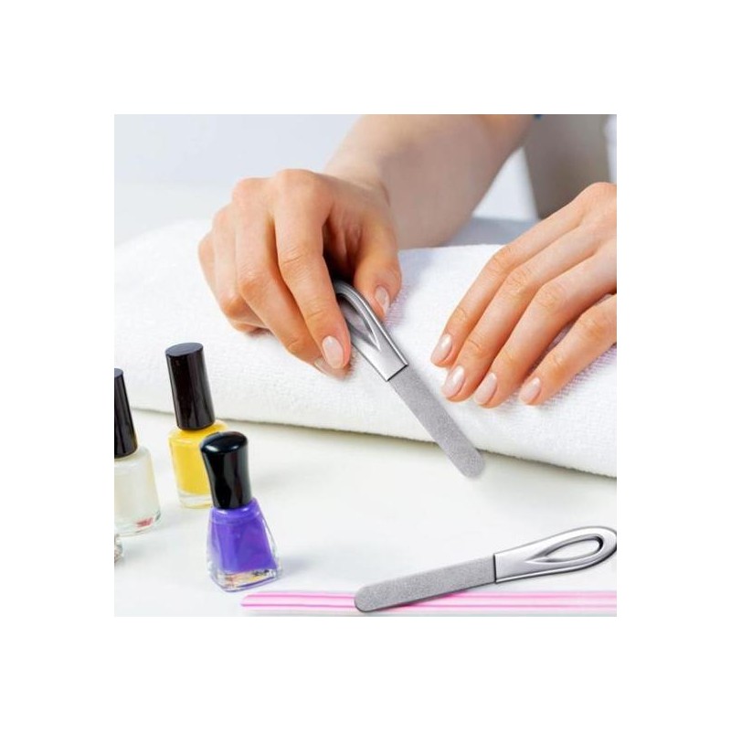 Other brands Basic nail care, double-sided stainless steel nail buffer,