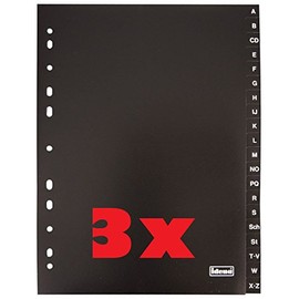 Idena 302022 Index A - Z, DIN A4, 20 Pieces (3, Black)