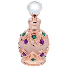 WEBEEDY 15ML Leere Parfümflaschen Mit Strasssteinen Dekorative Wiederverwendbare Glasparfümflasche Leeres Nachfüllbares Ätherisches Öl Tropfflasche Für Frauen 8.3x4cm (Roségold)