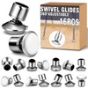 Chunful 16 Pcs 5/8" Swivel Chair Glides, Adjustable Leveler Feet