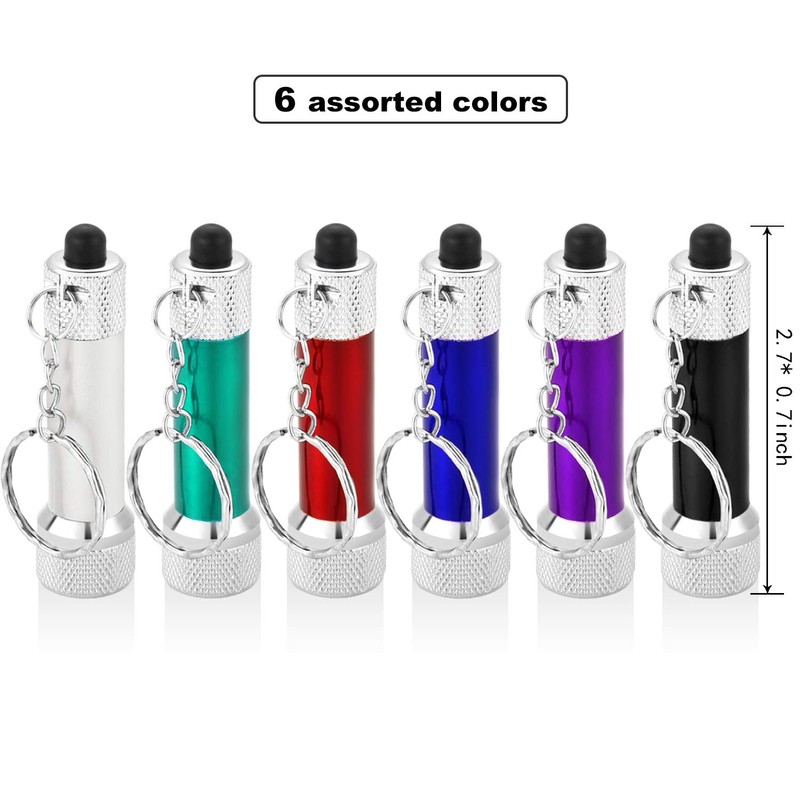 Honoson 30 Pieces Mini Led Flashlight Keychain Portable 5 Bulb