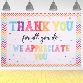 Lyreh Thank You for All You Do Banner, 6x4FT We Appreciate Your Efforts Backdrop Teacher Appreciation Decorations Party Decor