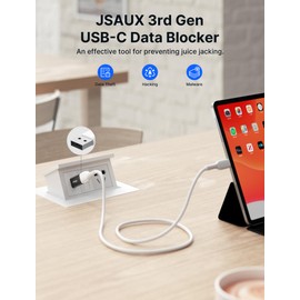 JSAUX USB Data Blocker, (4-Pack) USB A Defender Only for Quick Charge, Protect Against Juice Jacking, Refuse Hacking Provide Safe Charging- Black
