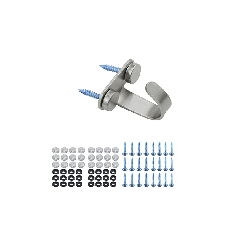 Antrader 12-Pack Stainless Steel Screws Mount Ceiling Hooks, Under-Shelf Coat