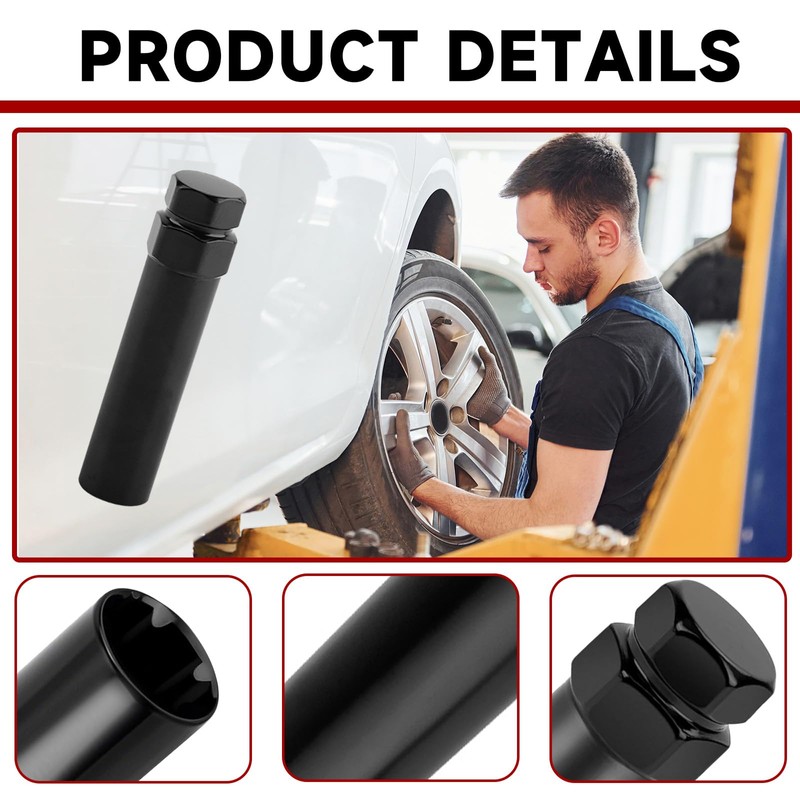 Large 6 Spline Lug Nut Socket, Wheel Lock Key Removal
