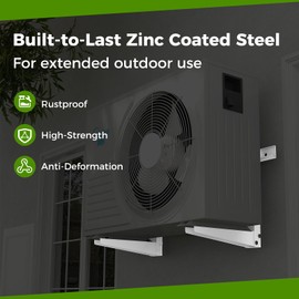 DORTALA Mini Split Wall Mounting Bracket, Heavy Duty Adjustable Support Bracket with Crossbar & Levlers for 6,000-12,000 BTU Universal AC/Heat Pump Outside Unit (31” x 18” x 14”)