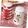 STOBAZA Set of 2 Ceramic Salt Pepper Christmas Jar Kitchen
