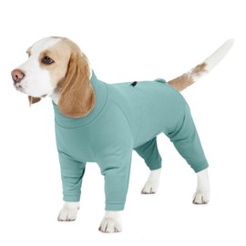 LeleTail Dog Pajamas for Small Dogs, Soft Pet Onesie with Back Zipper & Adjustable Drawstrings, Comfy Doggie Clothes Jammies Dog Costume, Chihuahua, Yorkshire Terrier, Green XS