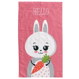 damaloo Children's Hand Towel 30 x 50 cm with Rabbit Motif Cotton - Hand Towel for Girls and Boys - Guest Towel, Face Towel & Towel - Small Wash Cloth 30 x 50 cm - Children's Towel Small