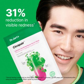 Dr.Jart+ Cicapair™ Sensitive Skin Serum Face Mask for Redness | Sheet Mask | Korean Skin Care, 5 Pack