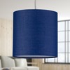 firstchoicelighting Set of 2 Navy Blue Cotton Fabric Table Lamp