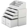 READAEER Makeup Organizer 3 Pieces Cosmetic Storage Case with 6