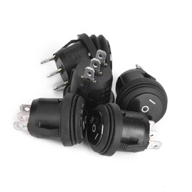 5 Pcs 3 Position On/Off/On Round Toggle Switch Black Boat Locking 3 Pin Butto 10A/125V 6A/250V