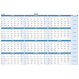 Sky Blue Dry-Erasable Wall Calendars with Marker and Eraser 36 in. X 56 in. Non-Ghosting/Non-staining - 25H58BM - with next year planning area