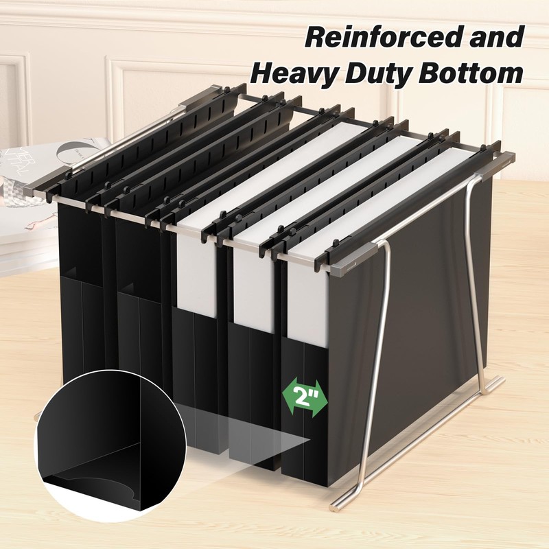 Plastic Hanging File Folders Letter Size,Heavy Duty 2" Expandable File