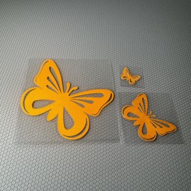 DXYMOO Lovely Flying Butterfly Car Styling Sticker Animal Auto Motor Dirt Bike Laptop Cup Window Tail Waterproof 2PCS (Yellow, 102x91mm)