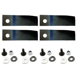 4Pcs Blades & Bolts Set for 19" & 21" Honda Rear Catcher Lawn Mowers 06720-VA3-K00 L1238-HRU-001 HRU194PU & HRU214SU for Buffalo Classic 19” Cut Model Buffalo Buck and Buffalo Bull