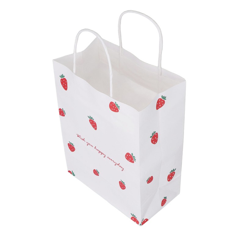 10Pcs Gift Bags Medium Size Reusable Odorless Strawberry Pattern Widely