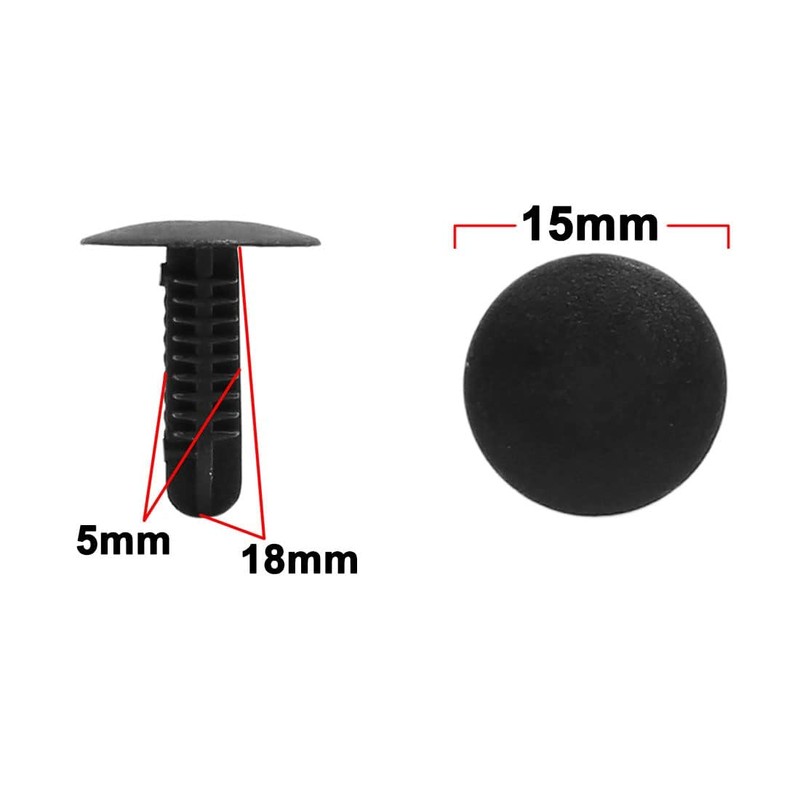 20Pcs 5mm Hole Plastic Rivets Fastener Clips Retainers for Car