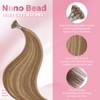 MioYio Nano Hair Extensions Human Hair 7/60#-Caramel Color Mixed With