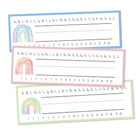 30 Name Tags for Classroom Cubbies, 3x9 in Boho Rainbow Name Plates for Desks, Classroom Must Haves for Teachers Elementary - A01