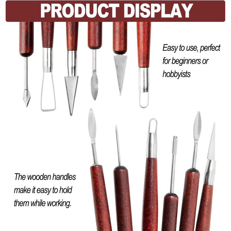 LINPHCEY 6-Piece Clay Sculpting Tools Set Perfect for Polymer Air