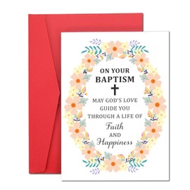Baptism Card, Baptismal Gifts, Precious Moments Baptism, Christening Card, Baptism Cards for Girls Boys, Confirmation Card, Baby Boy Girl Shower Card with Envelopes, Baptism Gifts for Boys Catholic