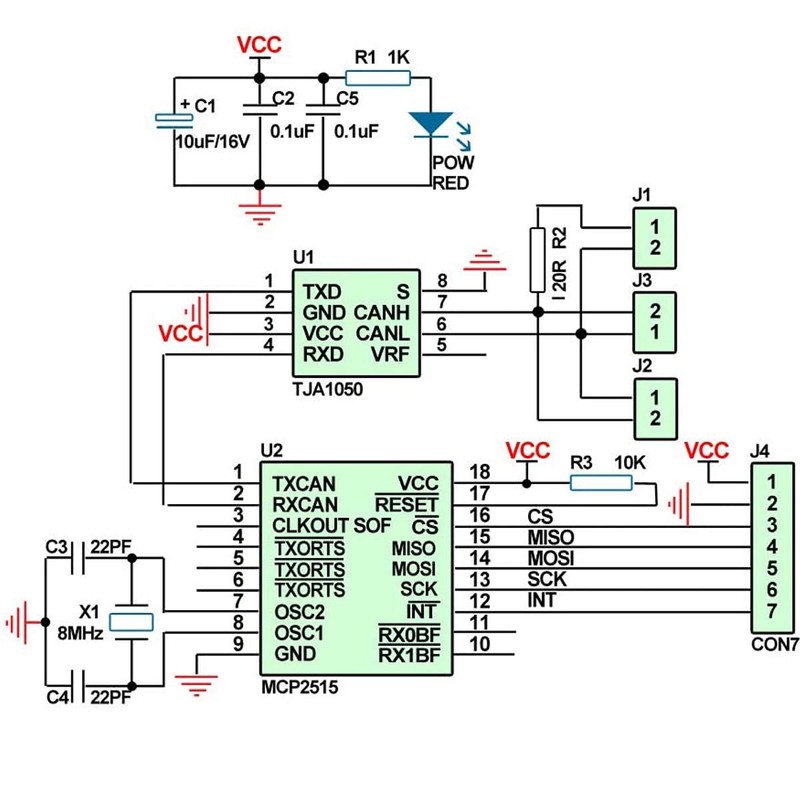 Youmile 2pcs MCP2515 CAN Bus Module DC 5V TJA1050 Behavior