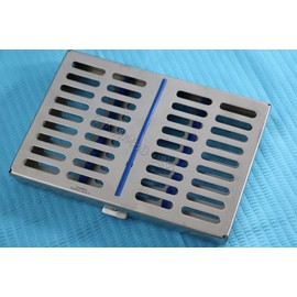 German Steel Set of 2 Dental Autoclave Sterilization Cassette Rack Box Tray for 10 Instrument