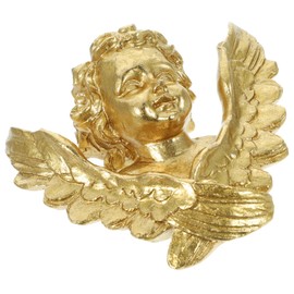 Garneck Vintage Golden Cherub Wall Hanging Decoration Angel Wall Sculpture Vivid Angel Adornment Resin Craft Decor Decorative Figurine for Home Angel Shape Resin Ornament Wall Decorations