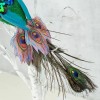 Unbranded Artificial Sequin 16" Artificial Peacock Bird with Clip