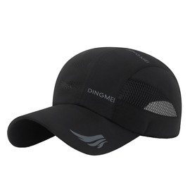 White Fang CZA008 Sun Shade Mesh Cap, UV Protection, Sports Hat, Casual, Men's, Women(Black), Black