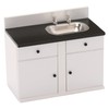 Dollhouse Kitchen Sink, Miniature Dolls House Cabinet, Countertop, White 1/12