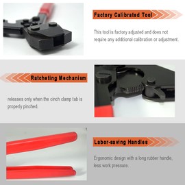 TTFLEX PEX Clamp Tool Kit with 26 PCS 1/2" Cinch Clamp Rings, PEX Crimping Tool Kit with 12 PCS 1/2" Brass Tee Elbow Coupling Pipe Fittings