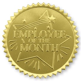 PaperDirect Rising Star Employee of The Month Embossed Gold Foil Certificate Seals, Self Adhesive, 100 Count, Embossed Seals for Certificates, Achievement and Award Stickers for School, Work, Diploma