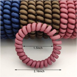 SHTGOI Pack of 10 Spiral Hair Bobbles Elastic Telephone Cable Hair Bands Spiral Hair Bands Ponytail Holder Traceless Hair Rings Hair Ring Hair Accessories for Women and Girls Dark Blue