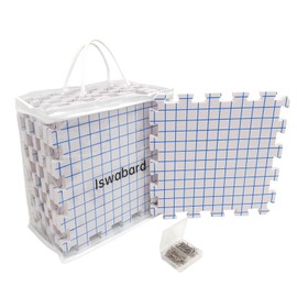 Blocking Mats for Knitting & Crochet Projects 0.59Inch Thickness Crochet Blocking Board 9 Pack, 150 T-Pins and 1 Storage Bag, Blocking Board for Crocheting Knitting Blocking Mats and Pins (White)