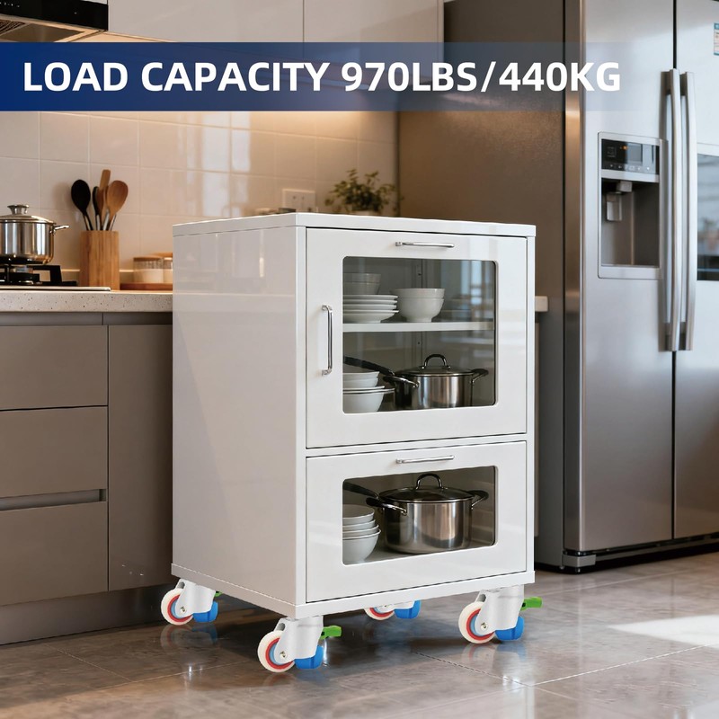 4 Pack Leveling Casters with Ratchet Handle, Adjustable Heavy Duty