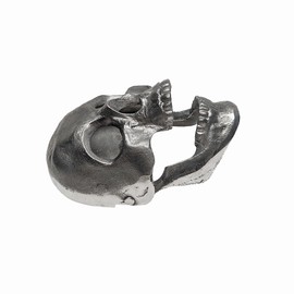 Treasure Gurus Silver Metal Skull Jaw Doorknocker Heavy Duty Iron Knocker Front Door Home Decor