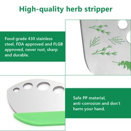 Herb Stripper 9 Holes,Stainless Steel Herb Stripping Tool Kitchen Herb Peeler for Kale, Collard Greens, Basil Thyme, Rosemary by CoiTek