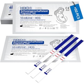 50 x Pregnancy Test 10 mIU/ml - Ultra Sensitive Early Test Before Period - hCG Test Strips - Over 99% Accuracy - With Ultra Early Test Quick & Discreet Home Testing If You Want To Have A Child
