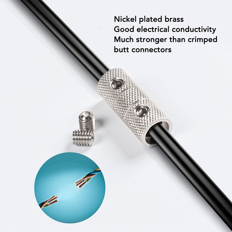 4 Gauge Wire Connectors Kit Brass for Car Audio Splice